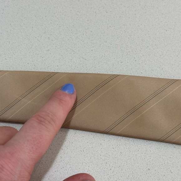 Vintage Christian Dior camel tan subtle monogrammed necktie polyester and silk - Picture 16 of 16